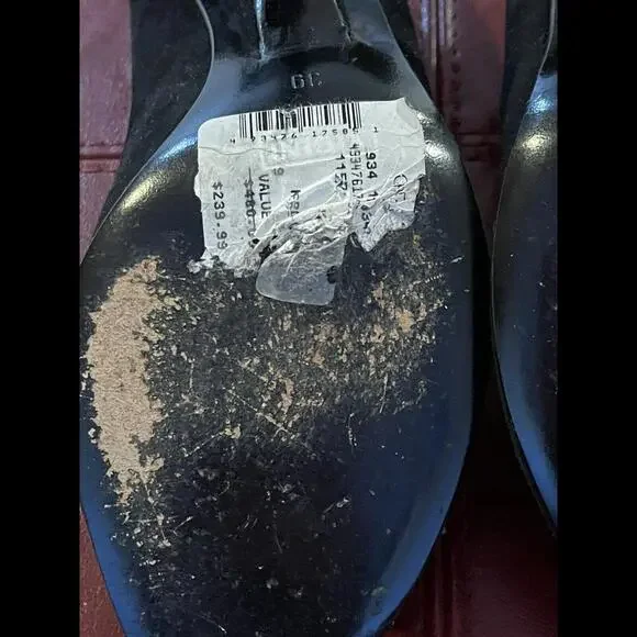 GIUSEPPE ZANOTTI Vintage Black Suede Cutout Pumps Buckle Unique 3” Heel Sz 39 - Picture 9 of 13